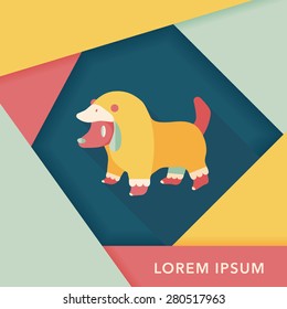 Pet Clothes flat icon with long shadow, eps10