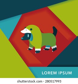 Pet Clothes flat icon with long shadow, eps10