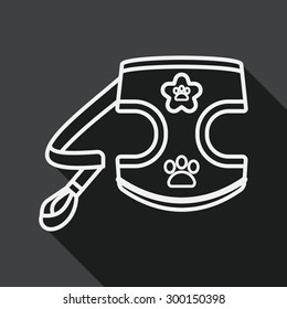 Pet Clothes flat icon with long shadow, eps10, line icon