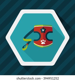 Pet Clothes flat icon with long shadow, eps10