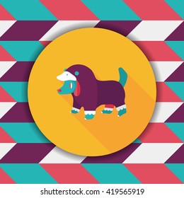 Pet Clothes flat icon with long shadow, eps10
