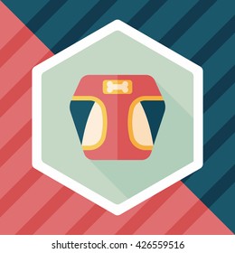 Pet Clothes flat icon with long shadow, eps10