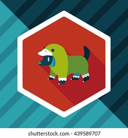 Pet Clothes flat icon with long shadow, eps10