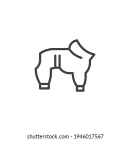 Pet clothing line icon. linear style sign for mobile concept and web design. Clothes for dogs outline vector icon. Symbol, logo illustration. Vector graphics