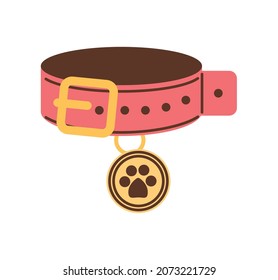 pet collar accessory flat icon