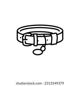 Pet collar black line icon. Pictogram for web page, mobile app, promo.