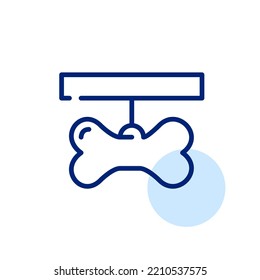 Pet collar with bone plaque. Pixel perfect, editable stroke icon