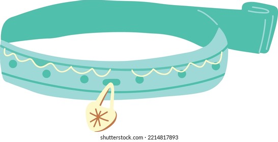 Pet collar brightly cute home pet care illustration