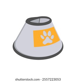 Pet Collar Cone, Veterinary Flat Vector Illustration