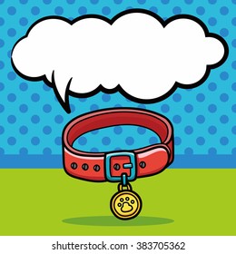 Pet collar doodle, speech bubble