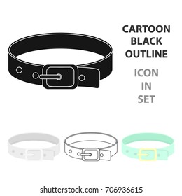 Pet collar icon in cartoon style isolated on white background. Cat symbol stock vector illustration.