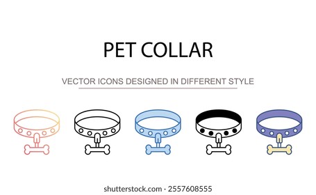 Pet Collar icon design with white background stock illustration