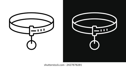 Pet Collar Icon Set. Vector Illustration