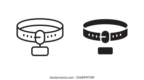 Pet collar icon set vector graphics designs