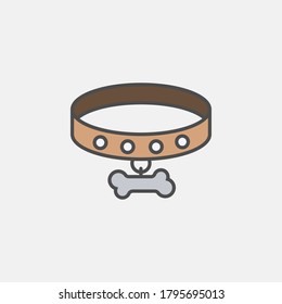 pet collar icon, simple infographic element, in flat line style from Pet-vet set, for web and UI design