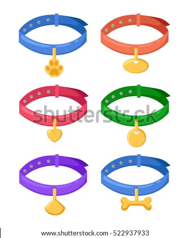Pet collar icon of vector illustration for web and mobile design For dogs cats animal accessories