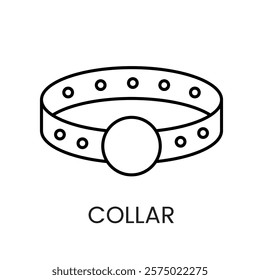 A pet collar icon in vector, symbolizing pet accessories or care, with an editable stroke.