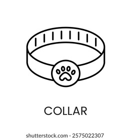 A pet collar icon in vector, symbolizing pet accessories or care, with an editable stroke.