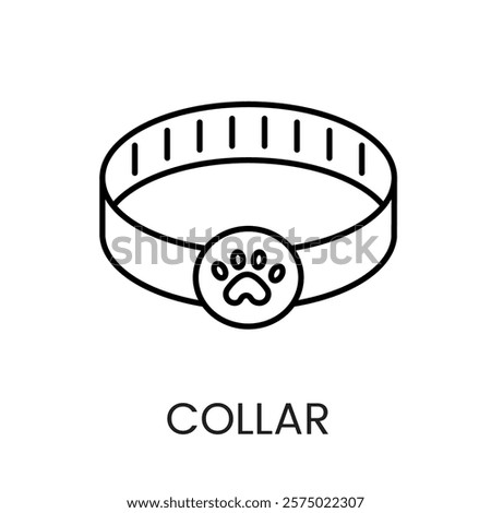 A pet collar icon in vector, symbolizing pet accessories or care, with an editable stroke.