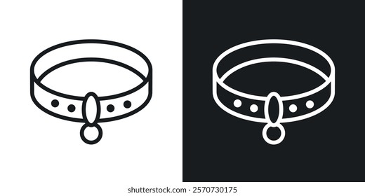 Pet collar icons set vectors on white background.