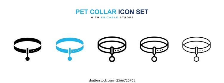 Pet collar icons vector collection pack.