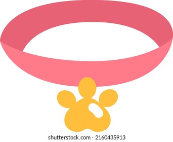 Collar mascota, ilustración, vector sobre un fondo blanco.
