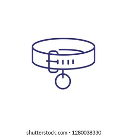 Pet collar line icon. Dog collar, dog accessory, pet shop. Veterinary concept. Vector illustration can be used for topics like pets, care, animal equipment
