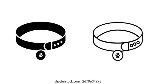 Pet collar set icon isolated on white background.