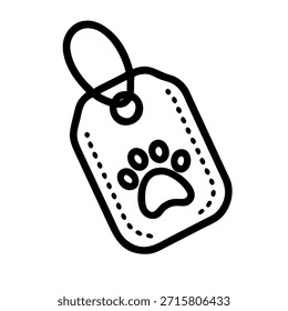 Pet collar tag isolated single icon for design projects, elements, vectors, icons for UI UX design projects