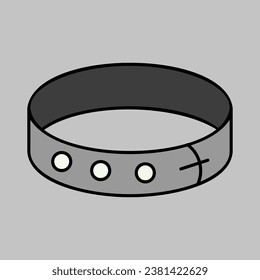 Pet collar vector isolated grayscale icon. Pet animal sign. Graph symbol for pet and veterinary web site and apps design, logo, app, UI