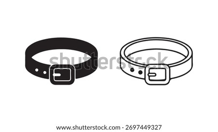 Pet collars with buckle with transparent background