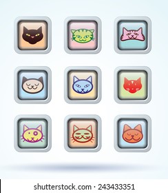 pet collection icons - vector illustration.