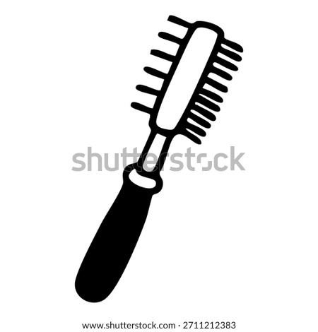 Pet comb outline. Hand drawn vector isolated illustration.
