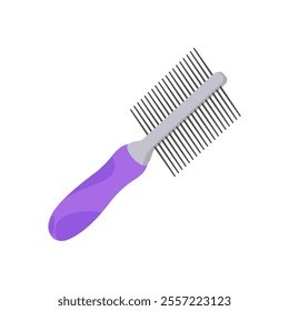 Pet Comb, Veterinary Flat Vector Illustration