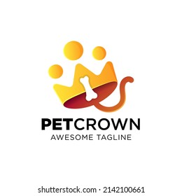 Pet crown logo with gradient style