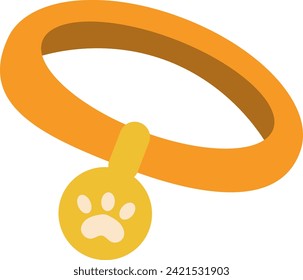 pet day cat collar flat icon