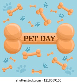 Pet day dog bone concept background. Cartoon illustration of pet day dog bone vector concept background for web design