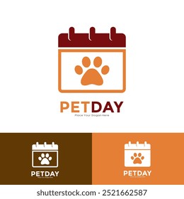 Pet day vector logo design. This is suitable for business, pet care, calendar time and paw symbol