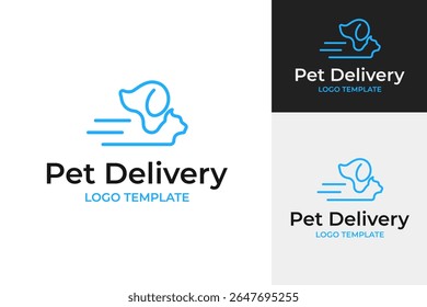 Pet delivery logo design template vector illustration