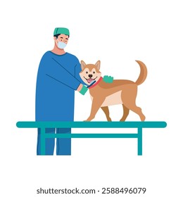 Pet dental doctor checkup icon illustration
