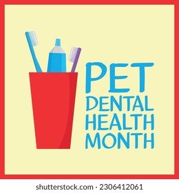 pet dental health month . Design suitable for greeting card poster and banner