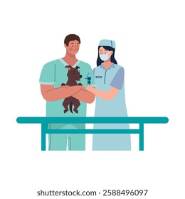 Pet dental hygiene icon illustration