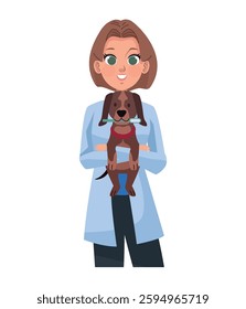 Pet Dental Vet Holding Small Dog Icon design