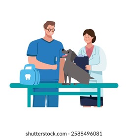 Pet dental vet icon illustration