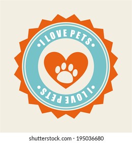 Pet design over beige background, vector illustration