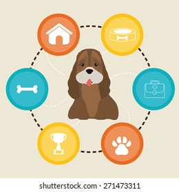 Pet design over beige background, vector illustration.