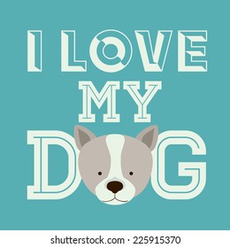 Pet design over blue background, vector illustration