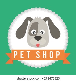 Pet design over green background, vector illustration.