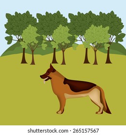 Pet design over landscape background,vector illustration