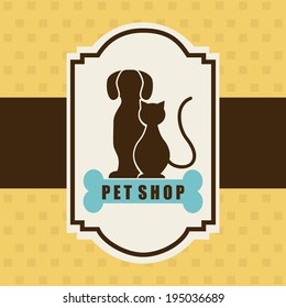 Pet design over yellow background, vector illustration
